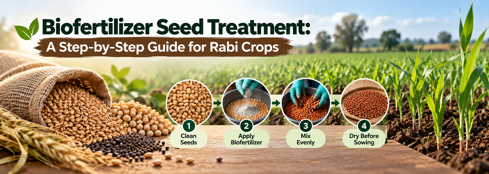 Biofertilizer Seed Treatment: A Step-by-Step Guide for Rabi Crops